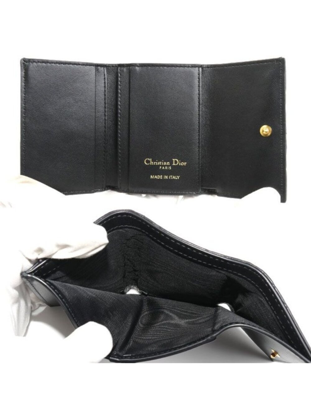 Dior Caro Veronia Trifold Wallet Black - Picture 5 of 9